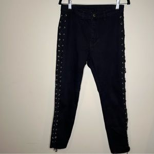 Criss cross black pants